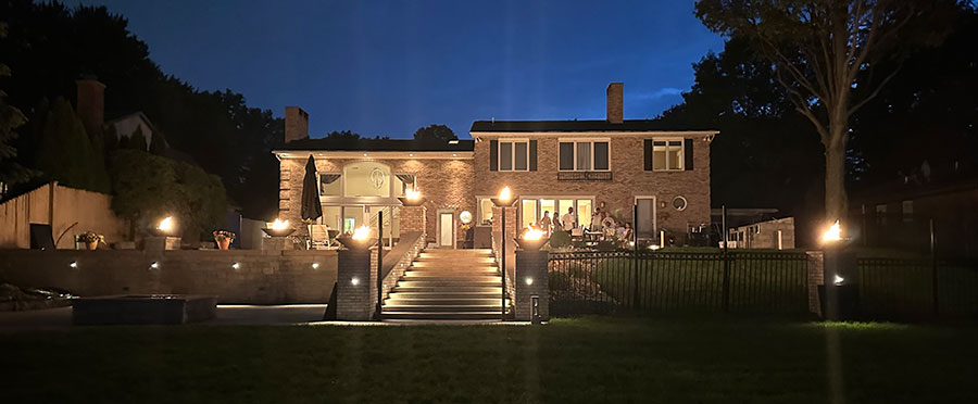 Lit Home at Night